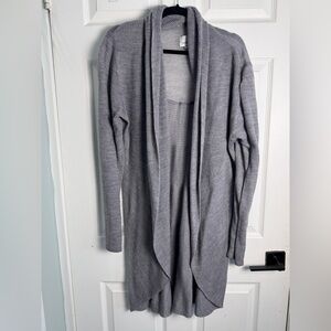 Avenue Heather Gray Open Front Cardigan